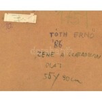 Tóth Ernő (1949-): Zene a szabadban, 1986. Olaj, farost. Jelzett...