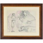 Szentandrássy István (1957-2020): Bikaviadal (Federico Garcia Lorca illusztráció). Ceruza, papír, jelzett és datált ...
