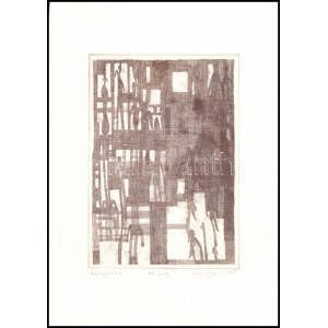 Olajos György (1953-): Rongyélet. Rézkarc, papír, jelzett és datált (Olajos György 1998). Művészpéldány E.A. I/II. 27...