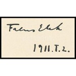Falus Elek (1884-1950): Szecessziós-florális ornamentikus dísz, 1911. Ceruza, tus, papír, jelzett és datált ...