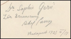 Abel Pann (1883-1963): Önarckép. Dedikált Gerő Zsófiának (1895-1966), Gerö Ödön esztéta, kritikus lányának . Litográfia...