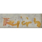 Fejér Csaba (1936-2002): Tiszapart télen. Olaj, farost, jelzett, fa keretben, 40×65 cm / Csaba Fejér ((1936-2002)...