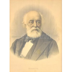 August Schubert (1844-?): Kossuth Lajos. Litográfia, papír, jelzett a litográfián nyomtatva. Freytag G. és Berndt...