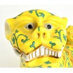Herendi kínai kapuőrző oroszlán, kézzel festett, jelzett, hibátlan, m: 16 cm / Herend Chinese guardian lion (Foo dog)...