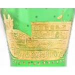 XIX. sz.: Gröditzburg (Grodziec) emlékpohár. Hutaüveg, kézzel festett, kis kopásokkal / Commemorative glass...
