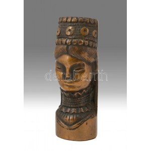 Szervátiusz Jenő (1903-1984): Madonna, Bronz, patinázott. Jelzés nélkül. 24,5 cm