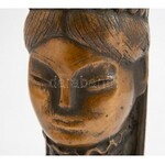 Szervátiusz Jenő (1903-1984): Madonna, Bronz, patinázott. Jelzés nélkül. 24,5 cm