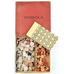 Tombola, fa számokkal, komplett készlet