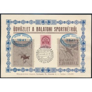 1941 Balatoni sporthét 2 klf levélzáró emléklapon