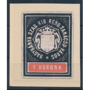 1910 Nagybánya 1K városi illetékbélyeg (30.000)