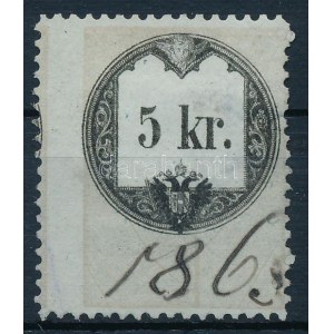 1858 5kr erős elfogazással / shifted perforation