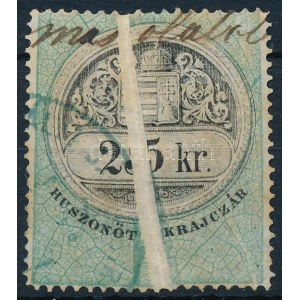 1868 25kr extra nagy papírránccal / with paper crease