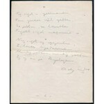 Ady Endre (1877-1919) Én jó Hiszekegyem című versének autográf kézirata, két lap. A vers a Nyugat 1914.évi 16-17...