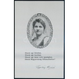 cca 1925 Hiszek egy Istenben- irredenta alumínium kép, 14×9 cm