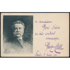 Georges Cain (1856-1919) francia festőművész autográf dedikálása Gerő Ödön (1863-1939...