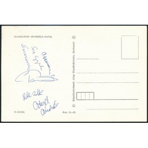 1979 Buenos Aires-i sakkolimpia bajnok csapatának aláírása képeslapon (Portisch Lajos, Ribli Zoltán, Csom István...