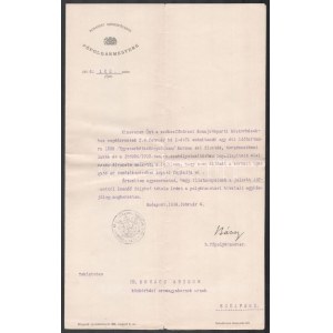 1914 Bárczy István (1866-1943) Budapest főpolgármesterének (1913-1919) aláírása egy orvosgyakornoki kinevezésen...