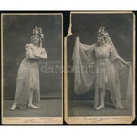 cca 1911 Koós Margit táncos, az Opera-ház táncosának 3 db keményhátú fotója, Bp., Szenes (2 db), Erdélyi...