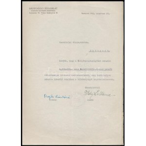 1945 Rajk László és Tildy Zoltánné által aláírt levél