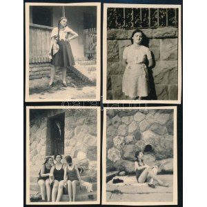 1947 Verőce, 4 db vintage fotó feliratozva, datálva (a Kinszki hagyatékból, de vélhetően Kinszki Imréné felvételei)...