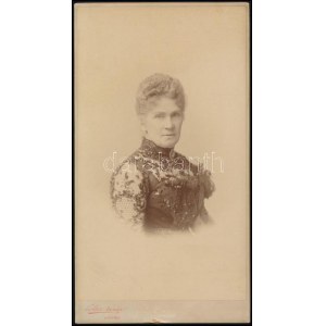 Saxlehner Andrásné, Pelikán Emília (1835-1924) kabinetfotó (Koller) 11x21 cm