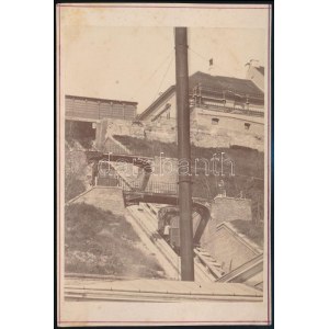 cca 1870-1880 Budapest, budavári sikló, keményhátú fotó Calderoni és Társa műterméből, 16×10...