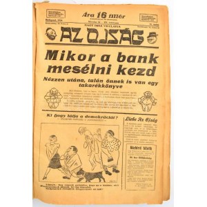 1934 Az Ojság c. szatirikus jiddis humorlap márciustól-decemberig tartó számai egybe fűzve.