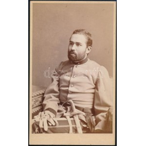 cca 1870 80 Katonatiszt portréja, keményhátú fotó Camilla nagyszebeni műterméből. 9x6 cm / Portrait of an officer...