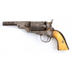 cca 1890-1914 Jules Kaufmann revolver, Liége-i belga fegyvergyáros Colt Pocket Navy másolata, jelzett (forgótáron...