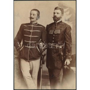 cca 1890 Jelzés nélküli, vintage katonai fotó, 16,5x11,5 cm