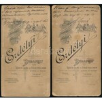 1899 Szeged, huszár portréfotói, 2 db, a hátoldalakon személyes hangvételű sorokkal nővérei részére, dátumozva...