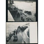 1917 IV. Károly király látogatása a Szent István csatahajón. 6 db fotó 15x11 cm...