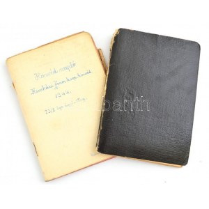 1944-1946 Keveházi János karp. tizedes honvédnaplói, 2 db, 23/I. lgv. ágyús üteg, 1944. jún. 23. - 1946. jan. 15...