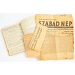 1944-1946 Keveházi János karp. tizedes honvédnaplói, 2 db, 23/I. lgv. ágyús üteg, 1944. jún. 23. - 1946. jan. 15...