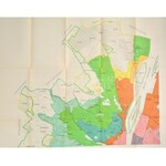 cca 1940 Budapest Székesfőváros övezeti térképe. Építésügyi Szabályzathoz. 1:125.000, színes, négy térkép szelvény...