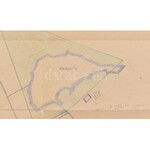 1946 Barbacs gazdasági térképe, 1:7200, rajta a Barbacsi tóval, nyomtatott térkép, kézzel színezett, rajzolt részekkel...