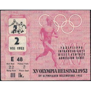 1952 Meccsbelépő az olimpia magyar-jugoszláv labdarúgó döntőjére ...