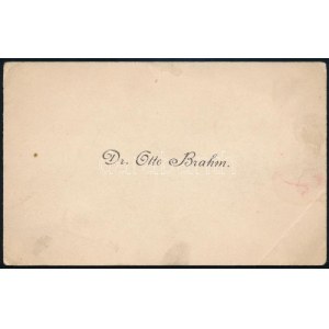 Otto Brahm irodalomkritikus (1856-1912) névjegykártyája / Business card