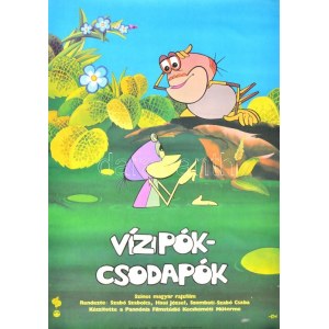 1983 Vizipók-csodapók, magyar rajzfilm plakát, MOKÉP, MAHIR, Bp., Offset-ny.,  80x56 cm