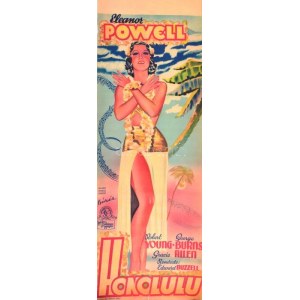 1939 Honolulu, amerikai film plakát (Metro-Goldwyn-Mayer), főszereplők: Eleanor Powell, Robert Young...