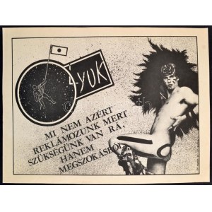 cca 1989 A Fekete Lyuk alternatív zenei központ saját magát reklámozó, dekoratív grafikájú plakátja...