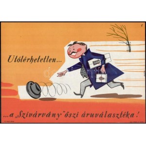 cca 1950 Utolérhetetlen... a Szivárvány őszi áruválasztéka!  Szivárvány Áruház  s.: Káldor Villamosplakát. 33...