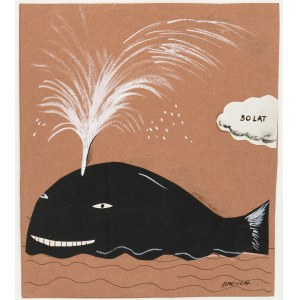 Hanna Bakuła (ur.1950), Projekt kartki urodzinowej-Wieloryb