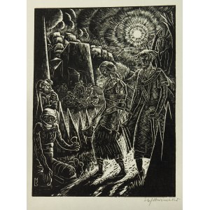 Stefan Mrożewski (1894 Częstochowa –1975 w Walnut Creek), Prośba o jałmużnę, z teki Marcel Schwob, Le Roi au masque d or. Paris, 1929 r.