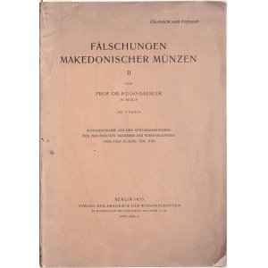 Gaebler H., Faelschungen makedonischer Muenzen, Berlin 1935.