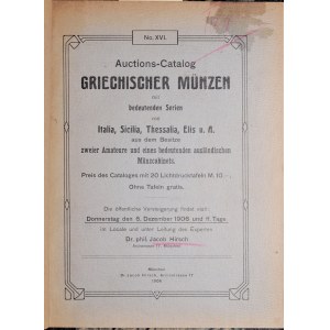 Hirsch J., Auktions-Catalog Grichischer Muenzen, 6.12.1906, Muenchen 1906