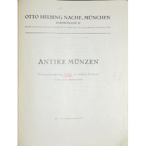Helbing O., Verkaufskatalog XVII zu festen Preisen, Antike Muenzen, Muenchen 1895.