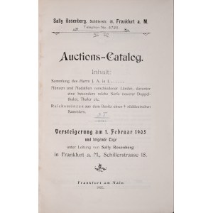 Rosenberg S, Auktions-Catalog, 1 Februar 1905, Frankfurt am M 1905.