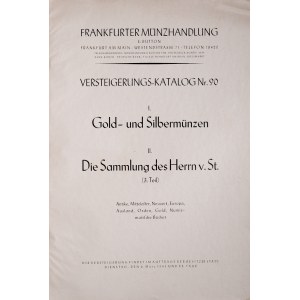 Frankfurter MH, I. Gold- and Silbermuenzen, 2. Marze 1943., Frankfurt 1943.