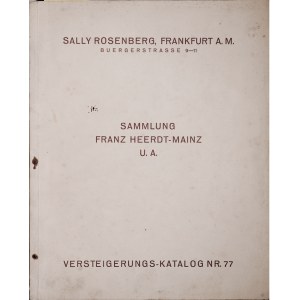 Rosenberg S, Versteigerunskatalog nr 77, 10. Oktober 1933, Frankfurt am M 1933.